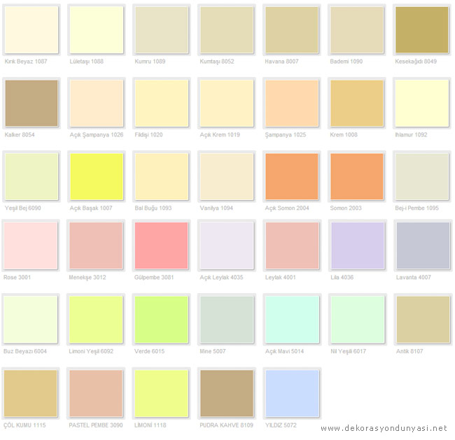 Filli Boya İç Cephe Renk Kataloğu 2013 Leylara Her şey burada!