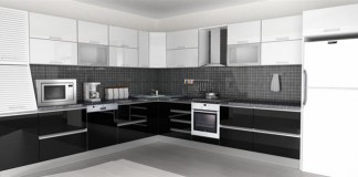 Siyah beyaz mutfak modelleri