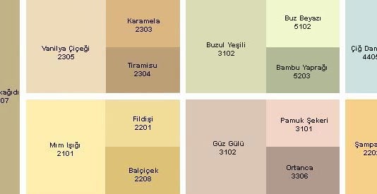 Açık kum beji rengi ve Dyo kataloğu