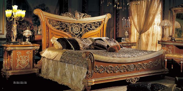 El yapımı antika yatak odası mobilya